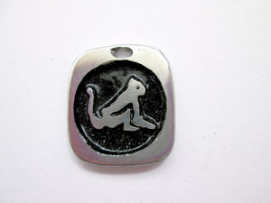 Year of the monkey pendant with black background. (picture taken on a white background)