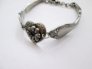 fork bangle bracelet with heart