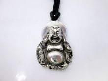 Load image into Gallery viewer, handmade pewter happy Buddha pendant necklace, for men or women