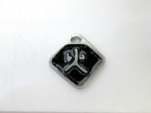 Load image into Gallery viewer, Kanji symbol for element of fire pendant with black background