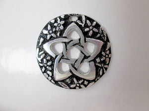 Celtic knot flower pentagram pendant