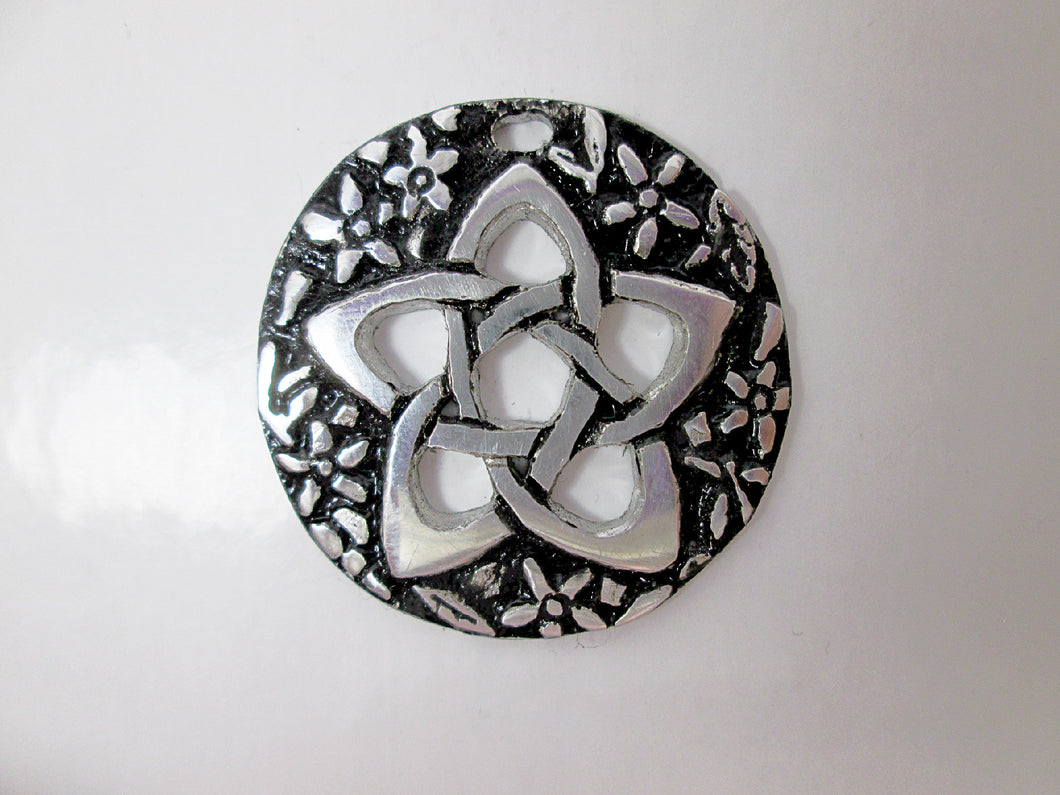 Celtic knot flower pentagram pendant