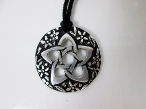 Celtic Knot large flower pentagram of goddess pendant necklace