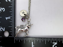 Load image into Gallery viewer, unicorn necklace with measurement