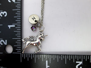 unicorn necklace with measurement