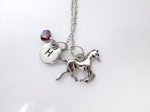 horse necklace with personalization