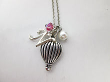 Load image into Gallery viewer, hot air balloon necklace with personalization