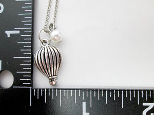 hot air balloon necklace with measurement