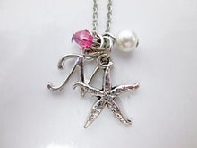 Load image into Gallery viewer, tiny dainty starfish necklace with personalization