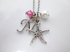 tiny dainty starfish necklace with personalization