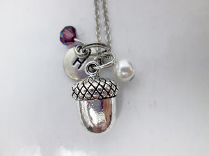 personalized acorn necklace