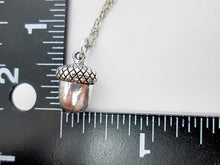 Load image into Gallery viewer, acorn necklace with measurement