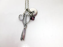 Load image into Gallery viewer, small scissor necklace with personalization