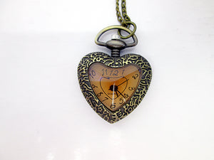 vintage style heart watch necklace