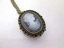 Load image into Gallery viewer, vintage style cameo lady portrait watch necklace