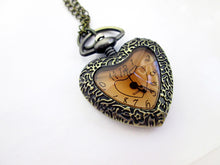 Load image into Gallery viewer, vintage heart watch necklace