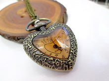 Load image into Gallery viewer, vintage inspired heart shape watch necklace