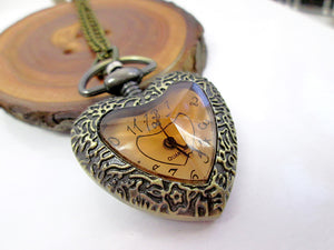 vintage inspired heart shape watch necklace