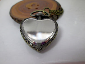 back of heart shape watch necklace