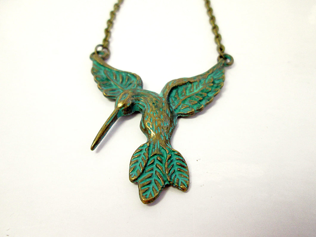 vintage inspired hummingbird necklace