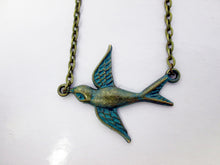 Load image into Gallery viewer, vintage style small bird necklace