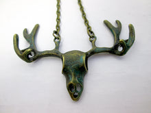 Load image into Gallery viewer, deer skull necklace