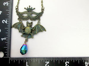 flying bat necklace with measurement