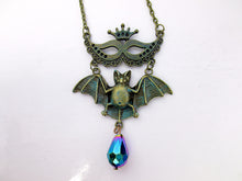 Load image into Gallery viewer, Masquerade Mask Flying Bat Necklace