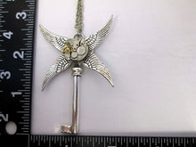 Load image into Gallery viewer, steampunk key necklace with measurement