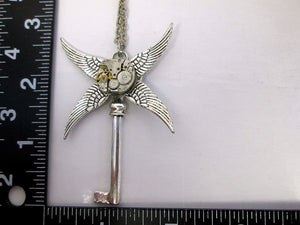 steampunk key necklace with measurement