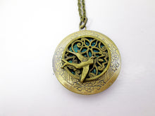 Load image into Gallery viewer, bird locket pendant necklace