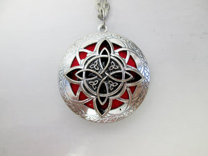 Celtic trinity cross locket necklace