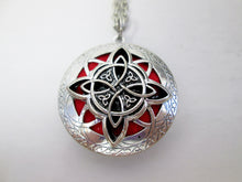 Load image into Gallery viewer, Interchangeable Color Celtic cross trinity cross locket necklace
