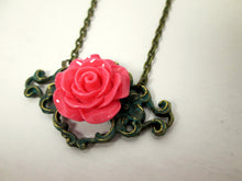Load image into Gallery viewer, pink rose necklace