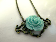 Load image into Gallery viewer, green rose necklace