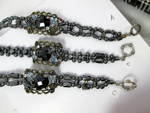 pattern assortment for black and bronze magnetic bracelet