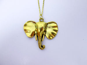 gold elephant on cable chain