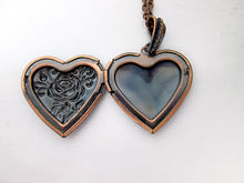 Load image into Gallery viewer, inside view of rose heart locket