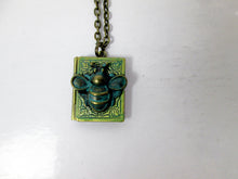 Load image into Gallery viewer, Small bee book locket necklace