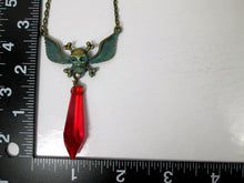 Load image into Gallery viewer, vampire skull necklace with measurement