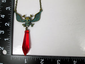 vampire skull necklace with measurement