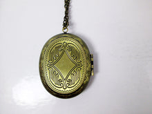 Load image into Gallery viewer, back view of large oval locket