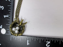 Load image into Gallery viewer, small mama bird necklace with measurement