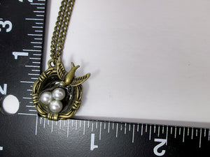 small mama bird necklace with measurement