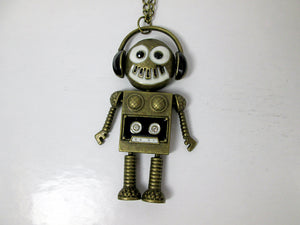 funky robot necklace