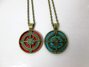 steampunk compass necklace