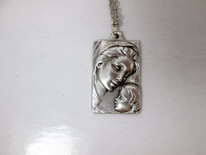 mother of god and baby pendant necklace