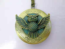 Load image into Gallery viewer, owl locket pendant necklace