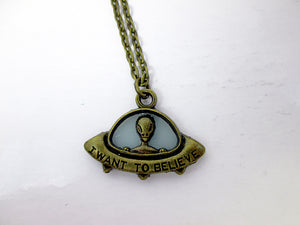 ET Alien Spaceship necklace