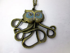 Owlctopus pendant necklace